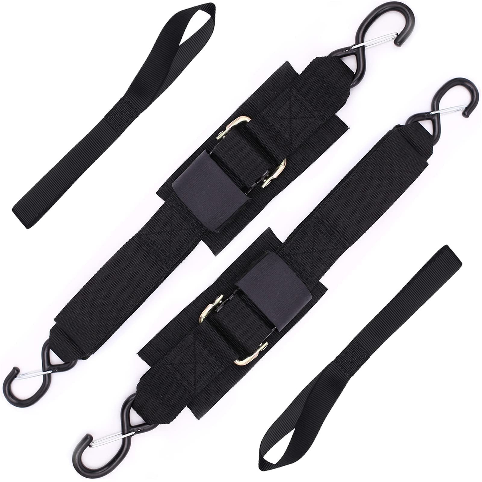 Boat Trailer Straps Transom Tie Down Straps with Latching Hooks and Soft Loop…