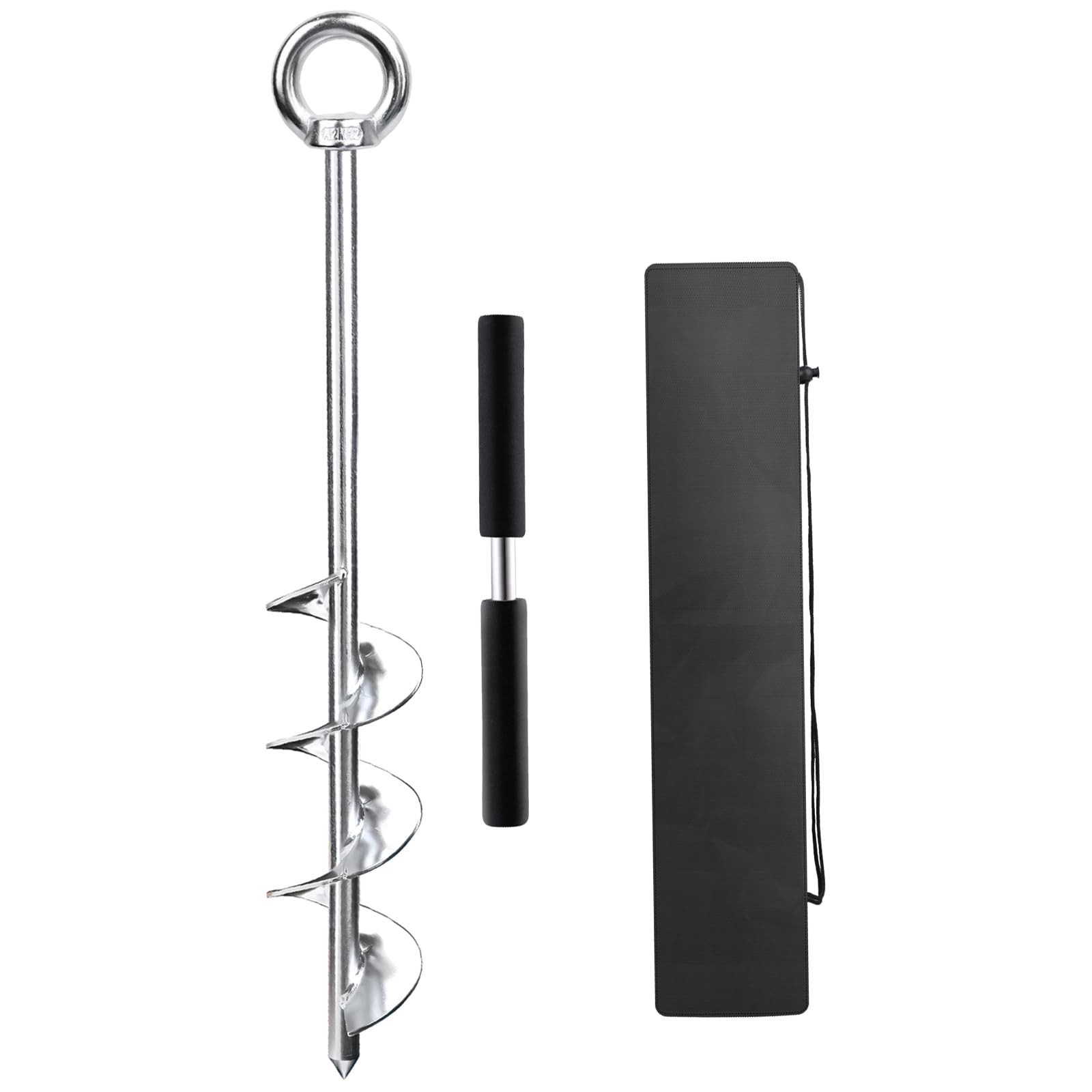 17″ Stainless Steel Sand Anchor Kit – Triple Spiral Auger for Boats up to 25′