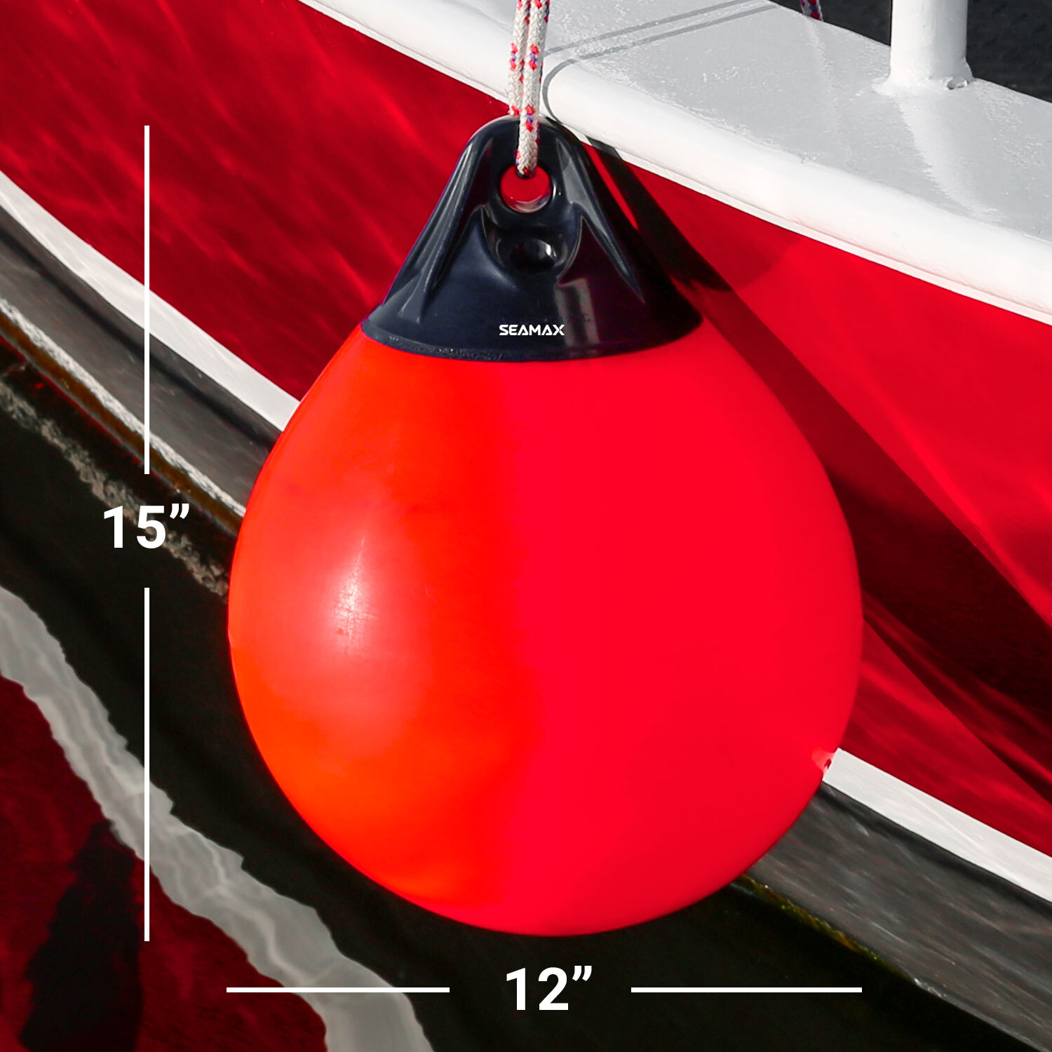 Boat Fenders Ball Round Anchor Buoy, Heavy-Duty Marine-Grade Vinyl 12″ or 16″