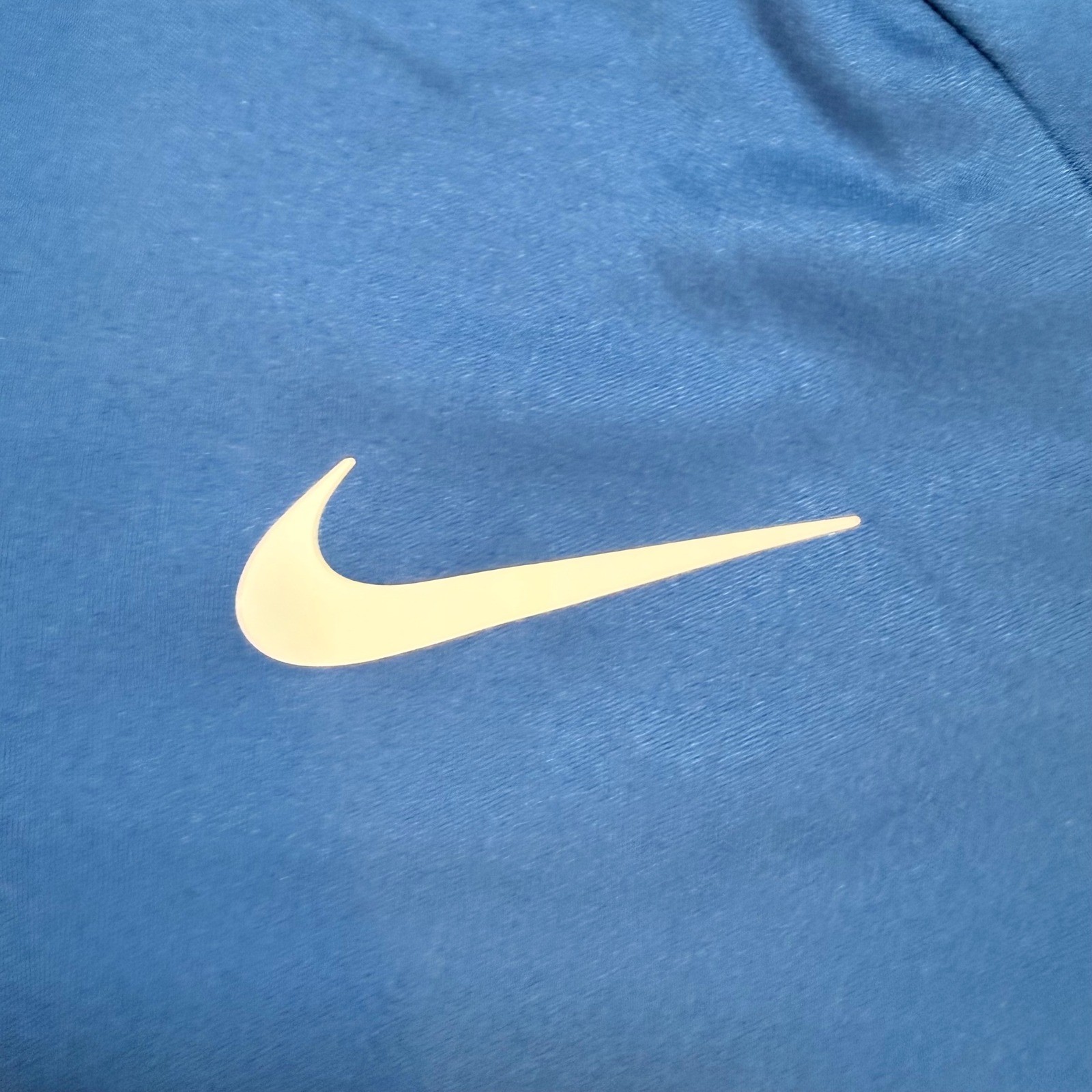 Nike Swim Rash Guard Mens L Blue UPF 40+ Dri-FIT Short Sleeve Shirt Beach Vaca