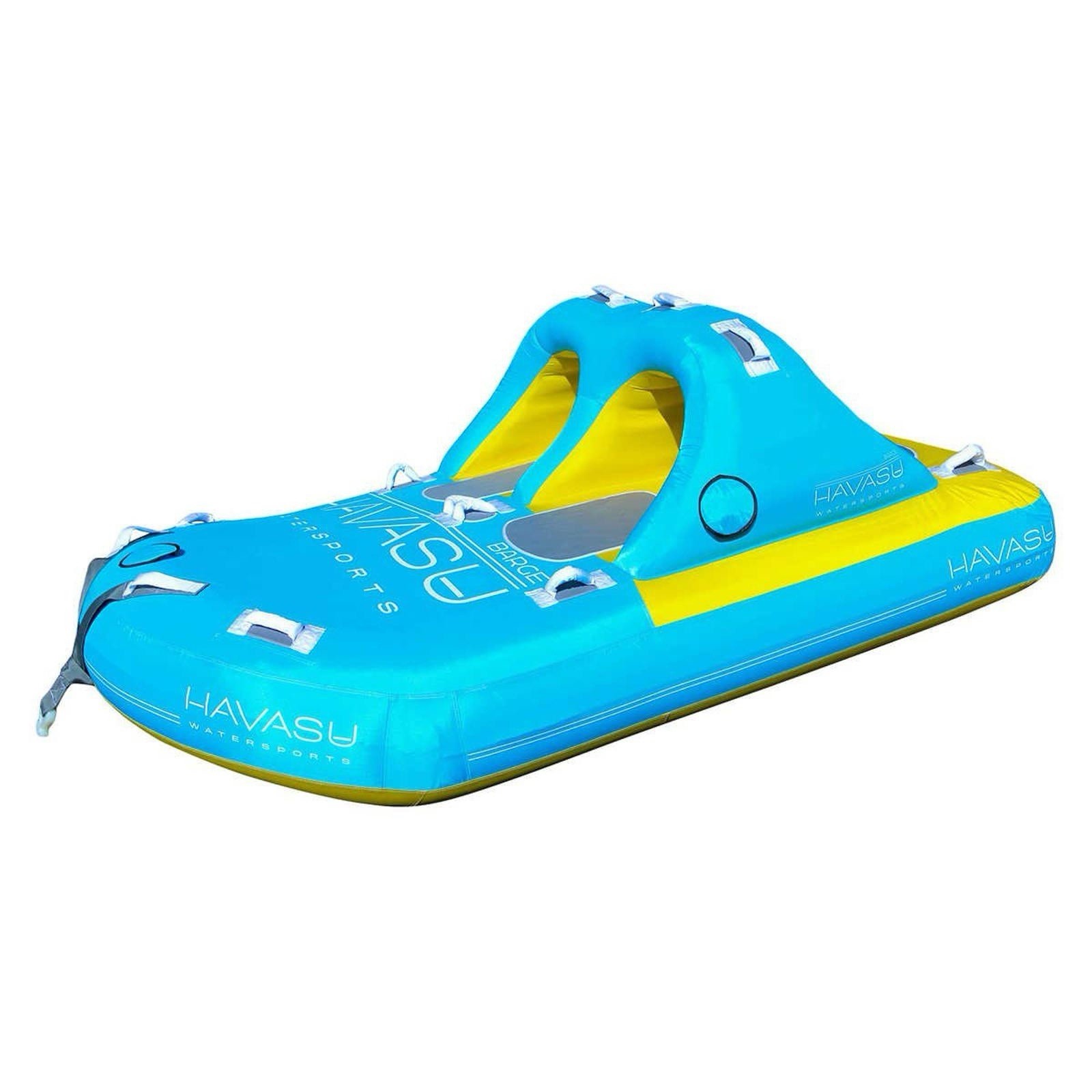 4 Person Towable Tube Boat Water Sport Floating Lounge Raft 510 lb w/Pump & Rope