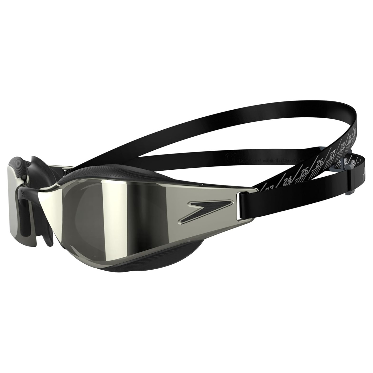 Speedo Unisex Fastskin Hyper Elite Mirrored Swimming Goggles, Black/Chrome