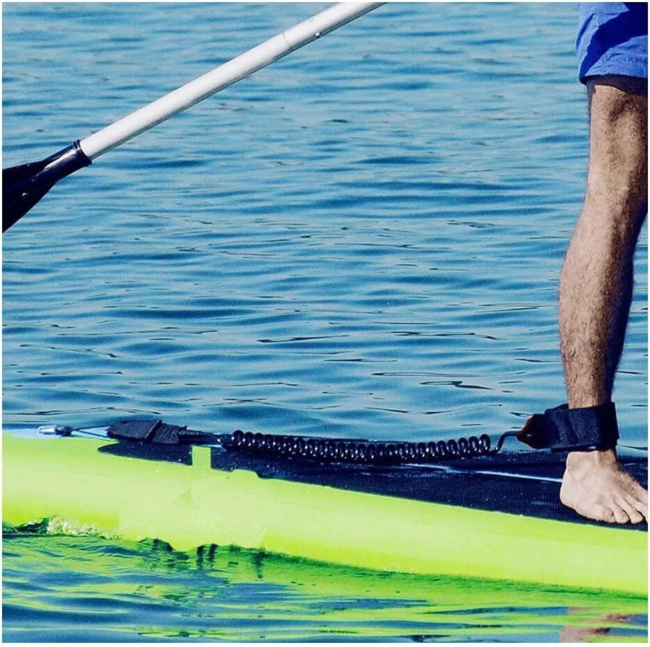Sup Leash,10.8 Foot 7 mm Thick,Premium Coiled Surf Leash,Surf turquoise