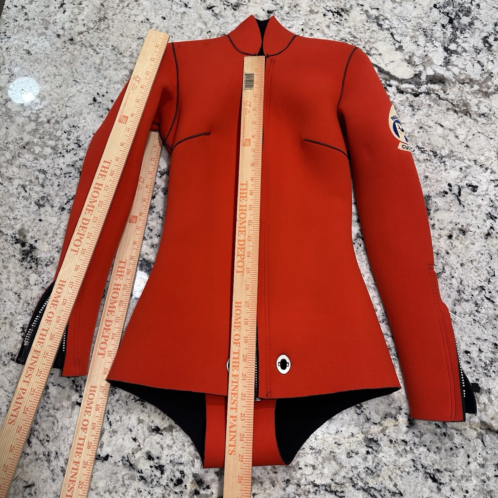 VTG Parkway Custom 3 Piece Scuba Dive Suit Beavertail Orange Neoprene Jacket Set