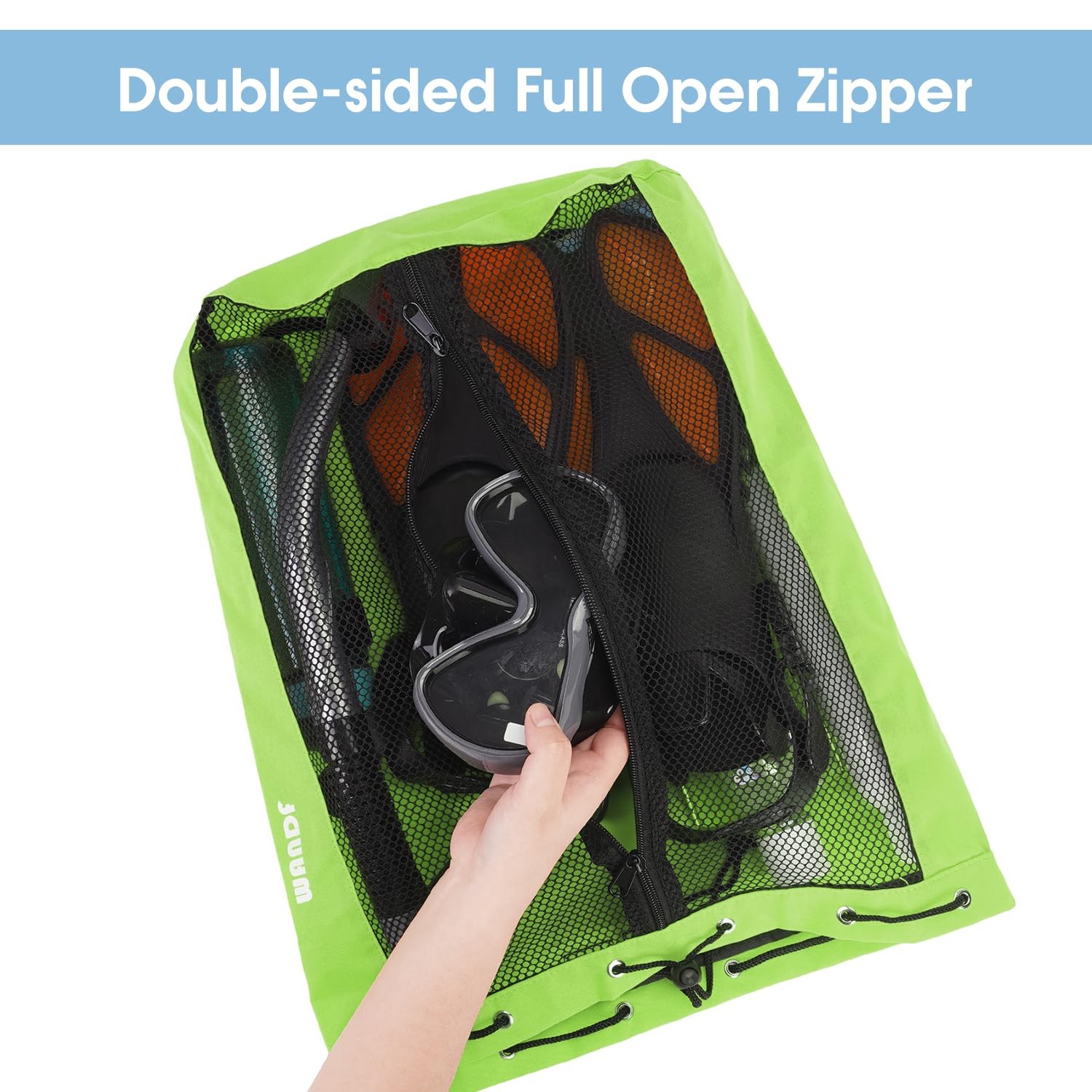 Swim Bag Mesh Drawstring Backpack Beach Gym Workout Gear Organizer Bag