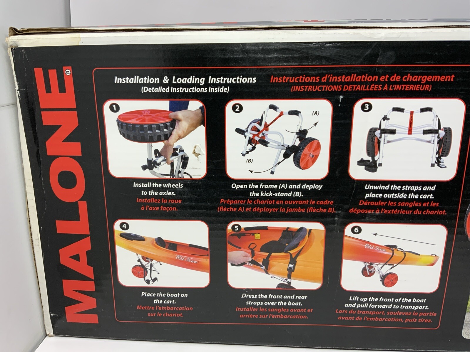 Malone Clippertrx All Terrain Kayak Canoe Cart Never Flat Tires 200 Pound Load