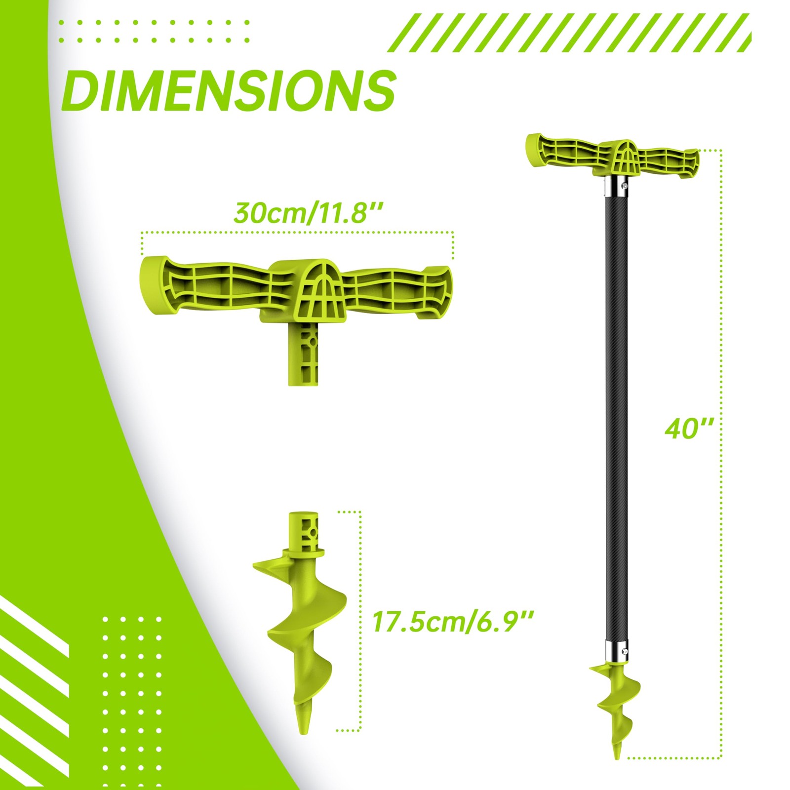 40″ Boat Sand Anchor, Carbon Fiber Shallow Water Sand Anchor with T-Handle & …