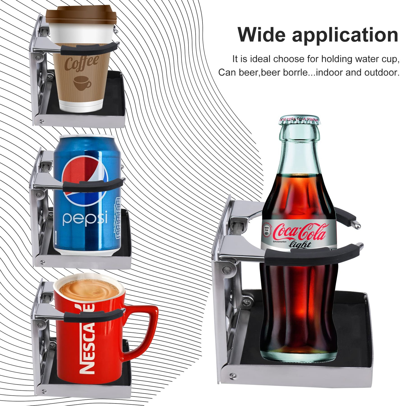 2PCS Boat Cup Holder,Stainless Steel Adjustable Holder for Cup Bottle Beverag…