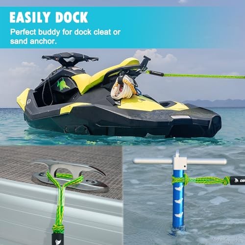 4FT Bungee Dock Lines,Boat Dock Rope,Jet Ski 4ft-5.5ft Yellow/Green