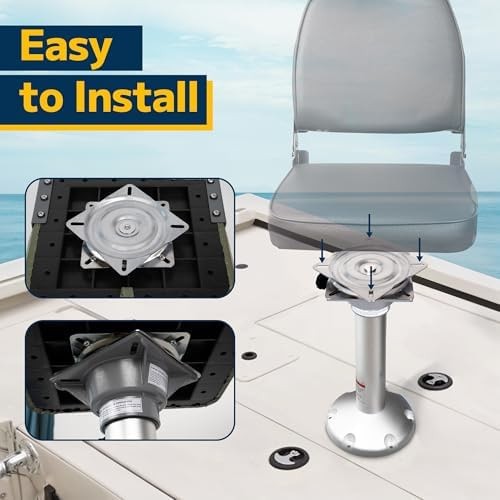 marinexplore Boat Seat Swivel,Stainless Steel Seat Swivel Mount Base for Bass…