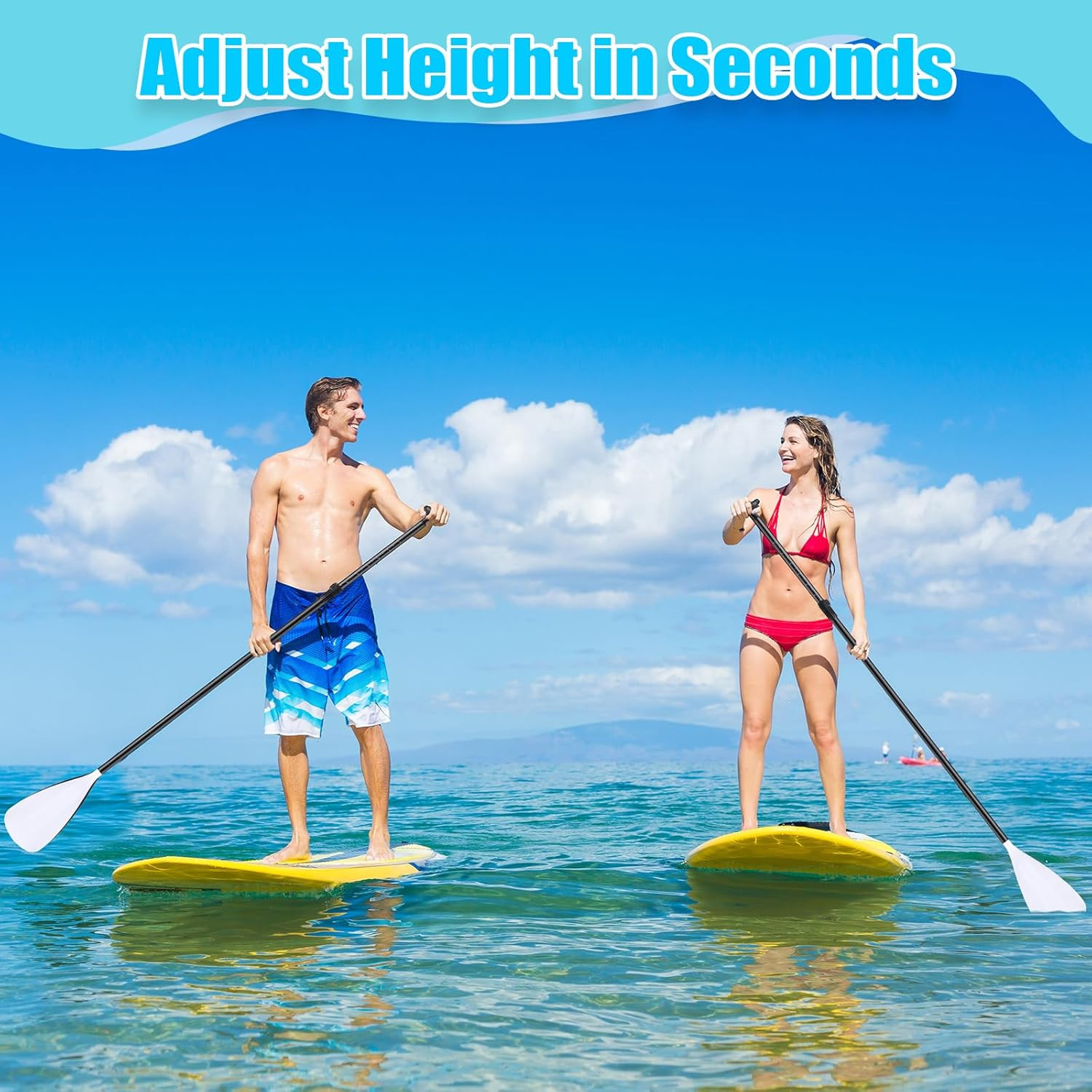 4 Set of 3 Pieces SUP Paddle Board Paddle Adjustable Paddleboard Lightweight Sta