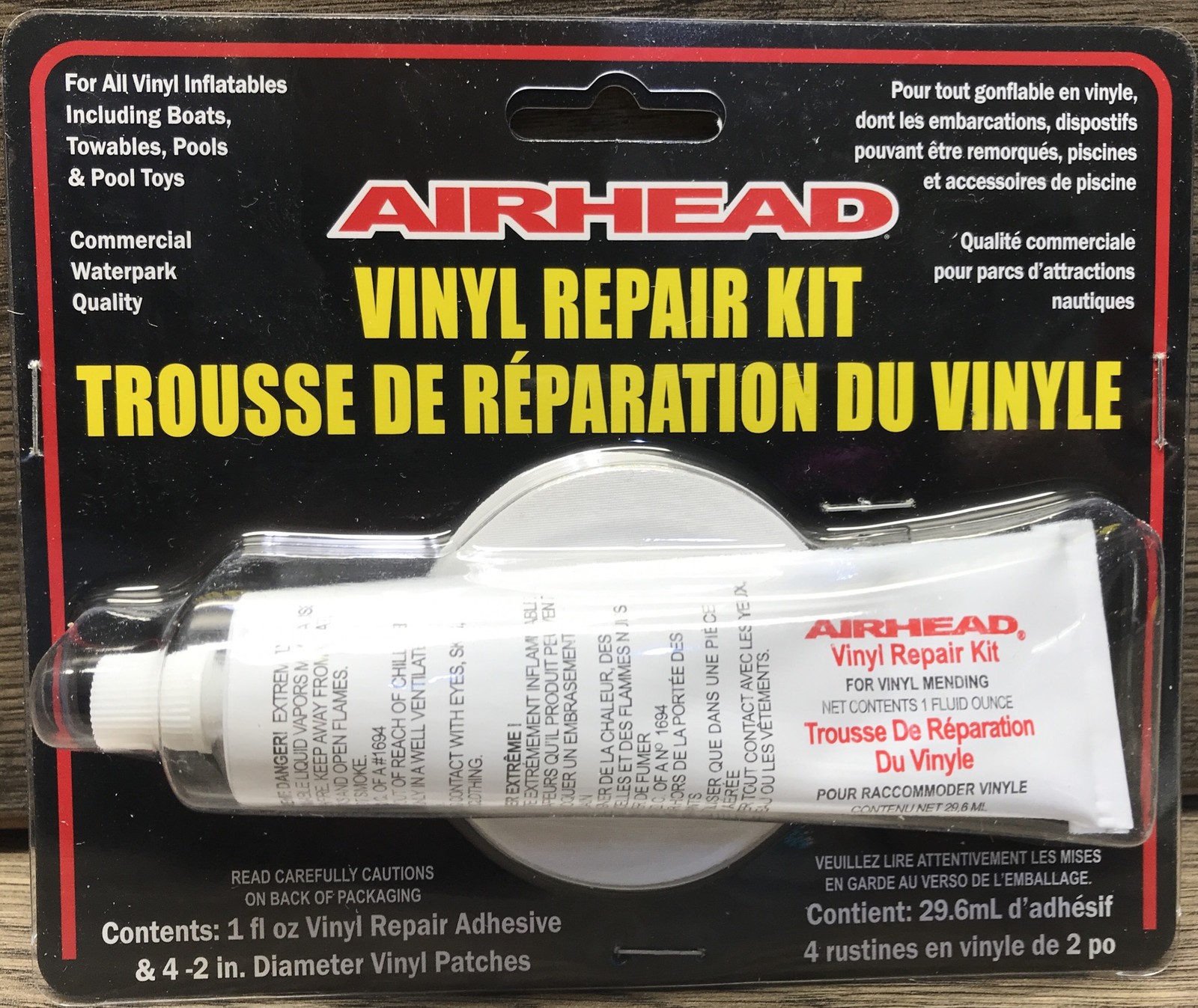 AIRHEAD VINYL REPAIR KIT Adhesive & 4-2” Patches For All Vinyl Inflatables