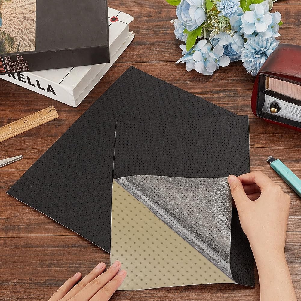 Leather Repair Patch Breathable Perforated Adhesive 17.7×78.7″, beige 2.0