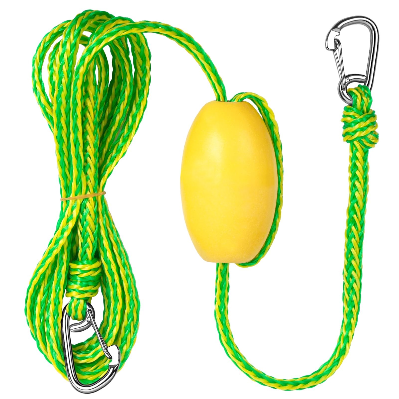 Obcursco Sand Anchor Line & Drift Sock Rope with Floating 12ft, Yellow/Green
