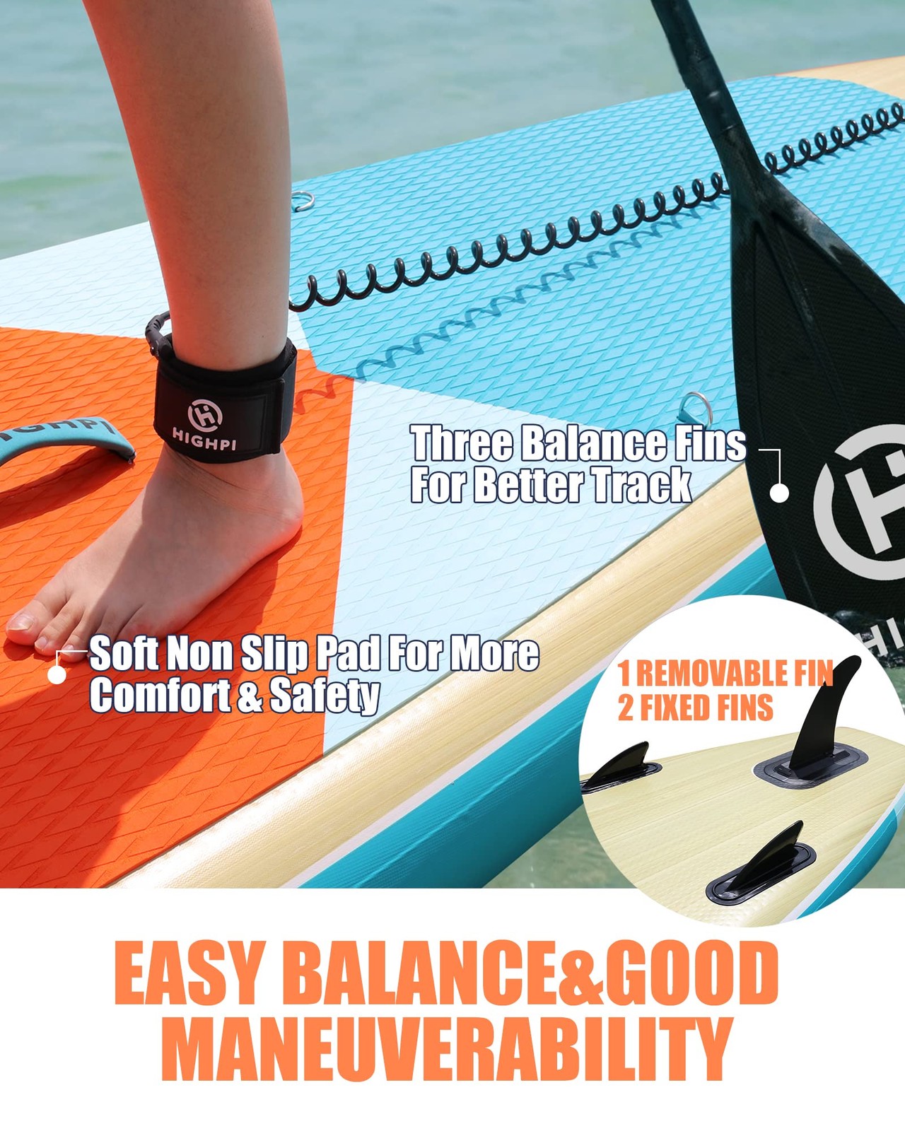 11ft Inflatable Stand Up Paddle Board for Youth and Adults – Wide Sup with Pr…