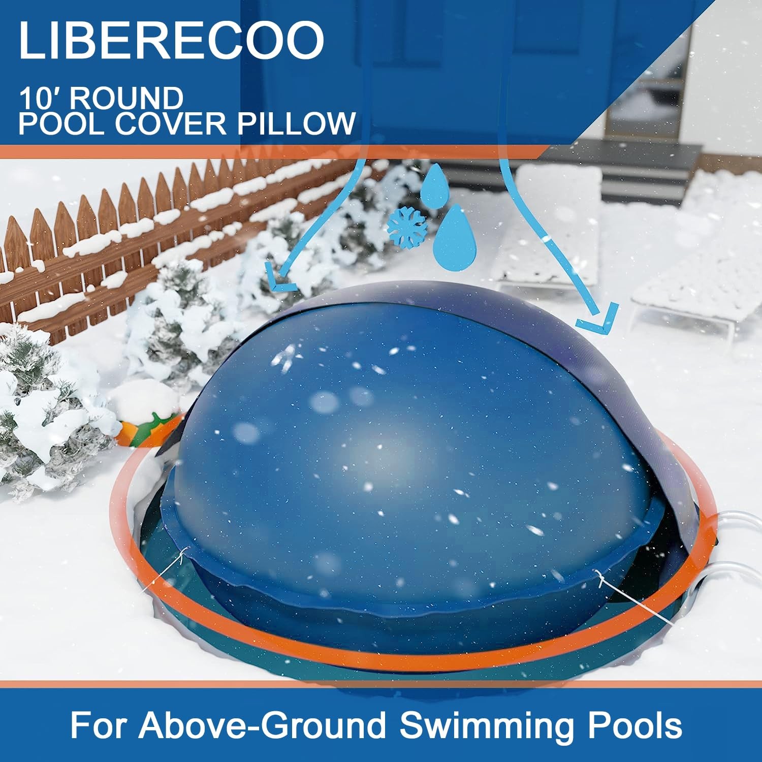 10FT Round Pool Cover Pillows for Above-Ground Swimming Pools, 0.4mm Extra Du…
