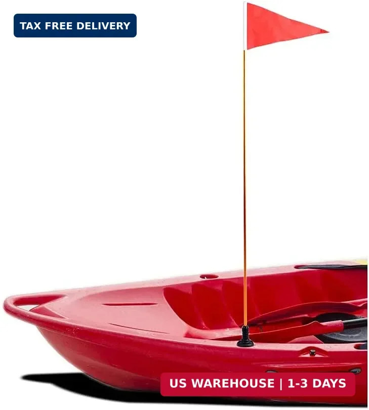 4ft Kayak Flag Track Mount Safety Flag Easy Installation with Stable Base, Visib
