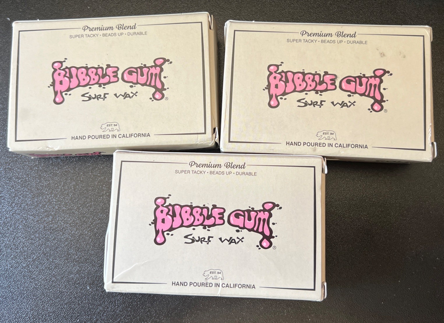 3 count Bubble Gum Surf Wax Premium Blend Cold Single Bar