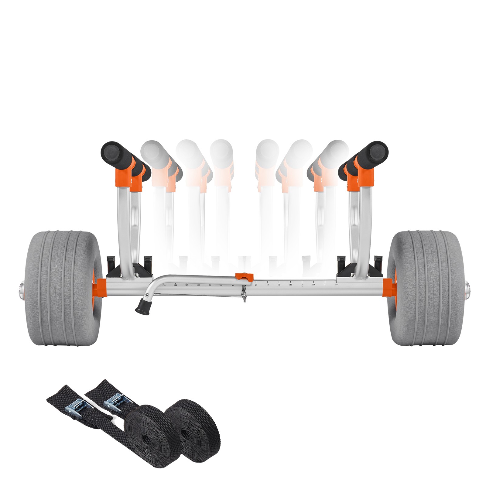 Uimoso Adjustable Kayak Cart Canoe Carrier 350lbs with 12” PU Tires Foldable