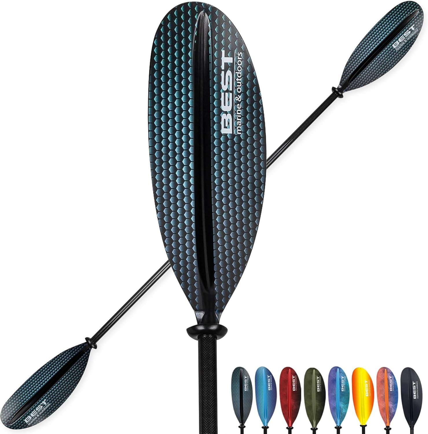 Carbon Fiber Kayak Paddle for Adults – Lightweight 2-Piece Paddle with Fiberglas