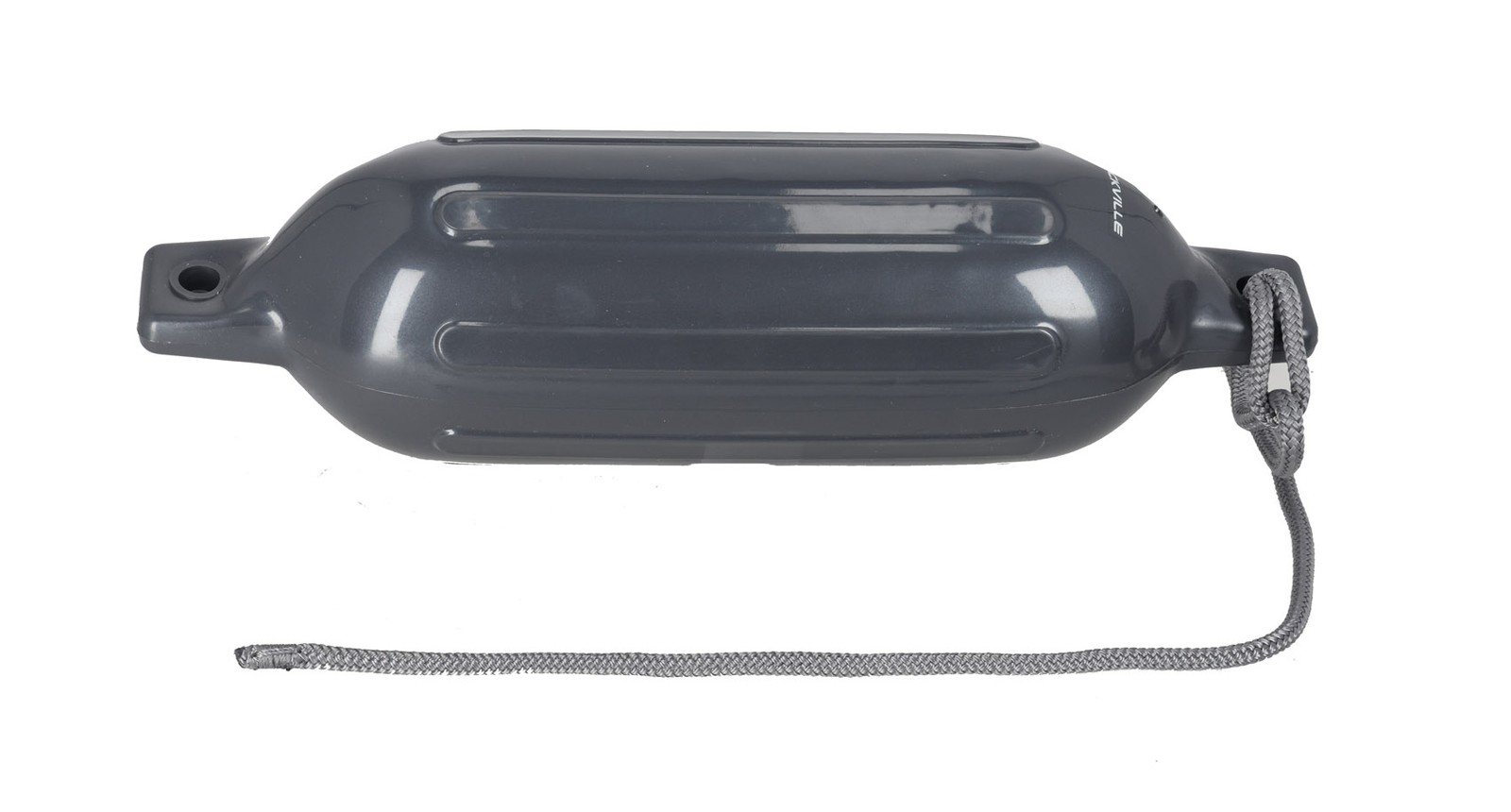 (2) Rockville FEN165-GREY 6.5″x23″ Boat Fenders + 10 Foot Line Marine Bumpers