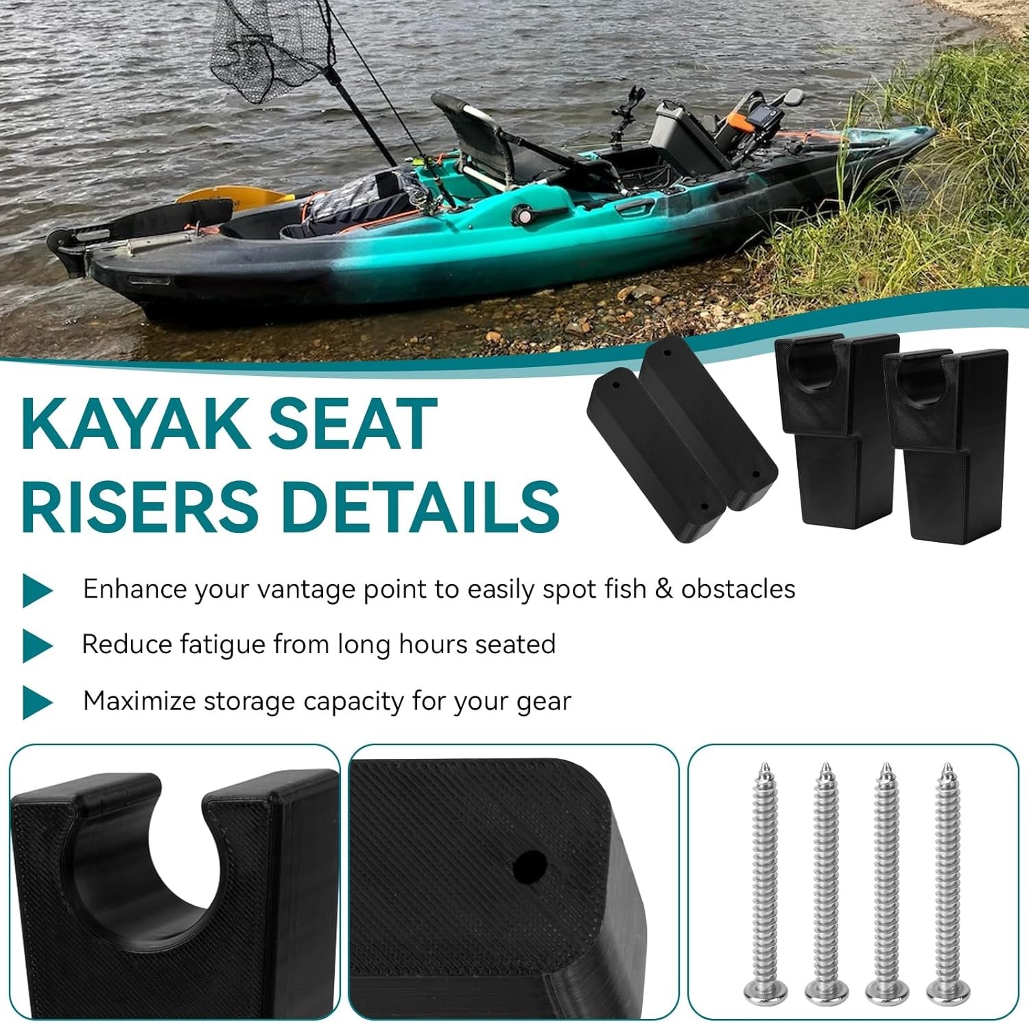 Heavy Duty Seat Riser for Lifetime Tamarack Pro Kayak & Other Lifetime Kayaks!