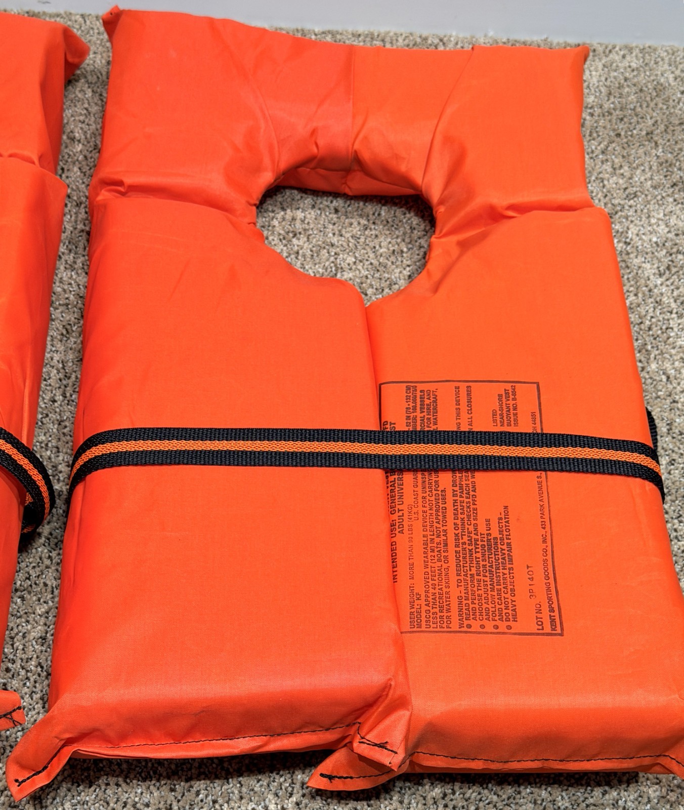 2 Pack Type II Life Jacket Vest Orange USCG Approved Adult Fishing Boating
