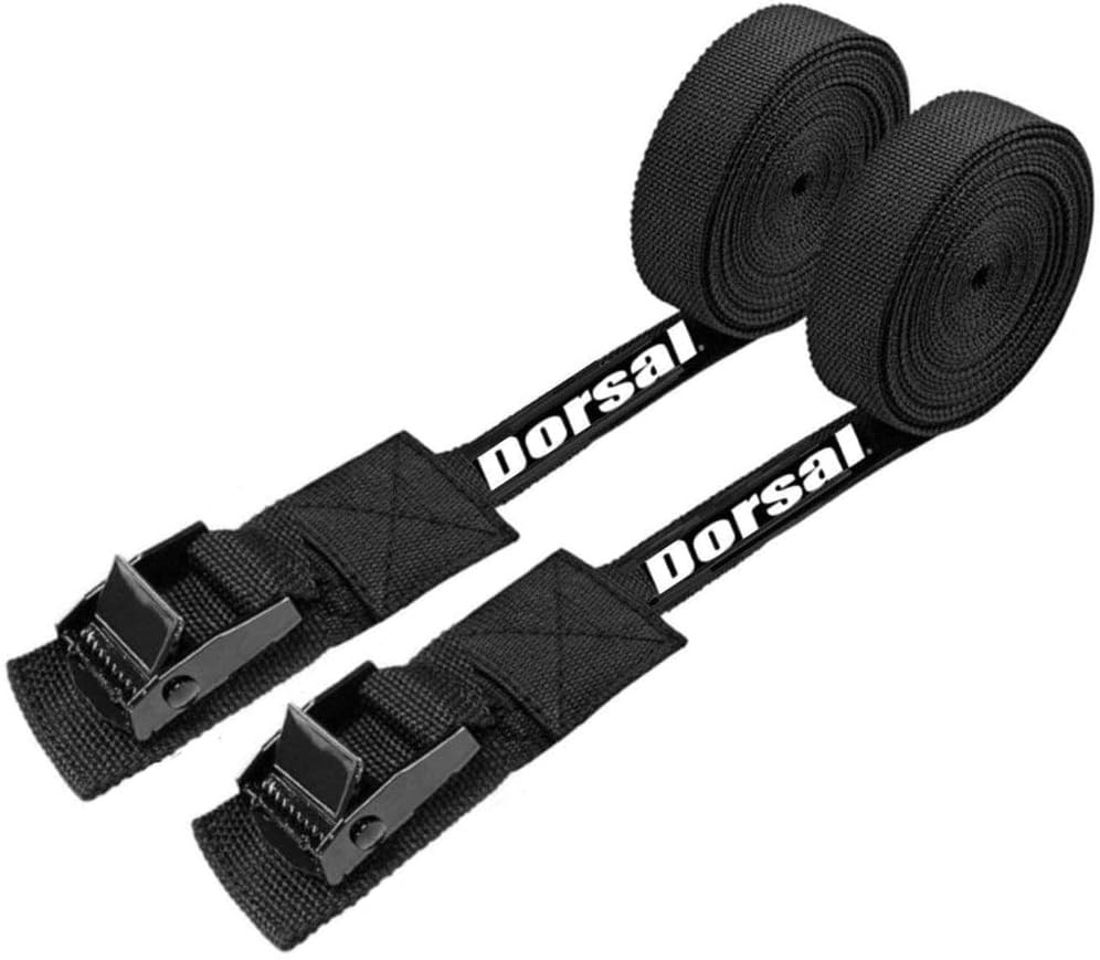 Surfboard Tie down Straps – 15 Ft Roof Rack for Surf, Kayak, SUP, Black 2 Pack