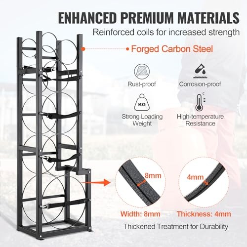 Refrigerant Tank Rack – 1 x 50lb, 2 x 30lb & 3 Small 12.99″ x 15.55″ x 49.76″
