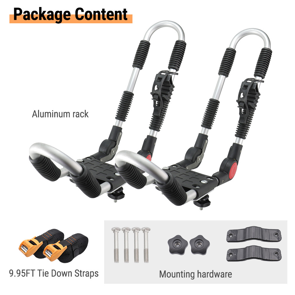 2x Aluminum Canoe Kayak Roof Rack Folding Carrier Ski Surf Snow Board Universal