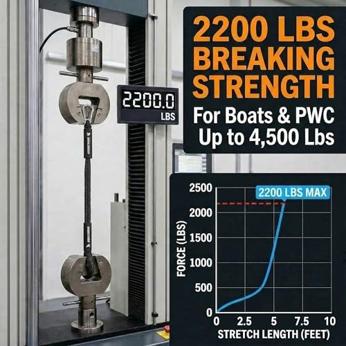 4FT Bungee Dock Lines,Boat Dock Rope,Jet Ski Accessories with 4ft-5.5ft Black