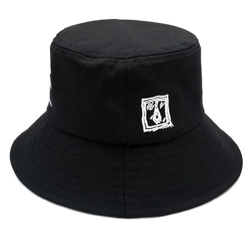 Bucket Hat Unisex Simple Caps Hip Hop Gorros Men Women Cap One Size Black1