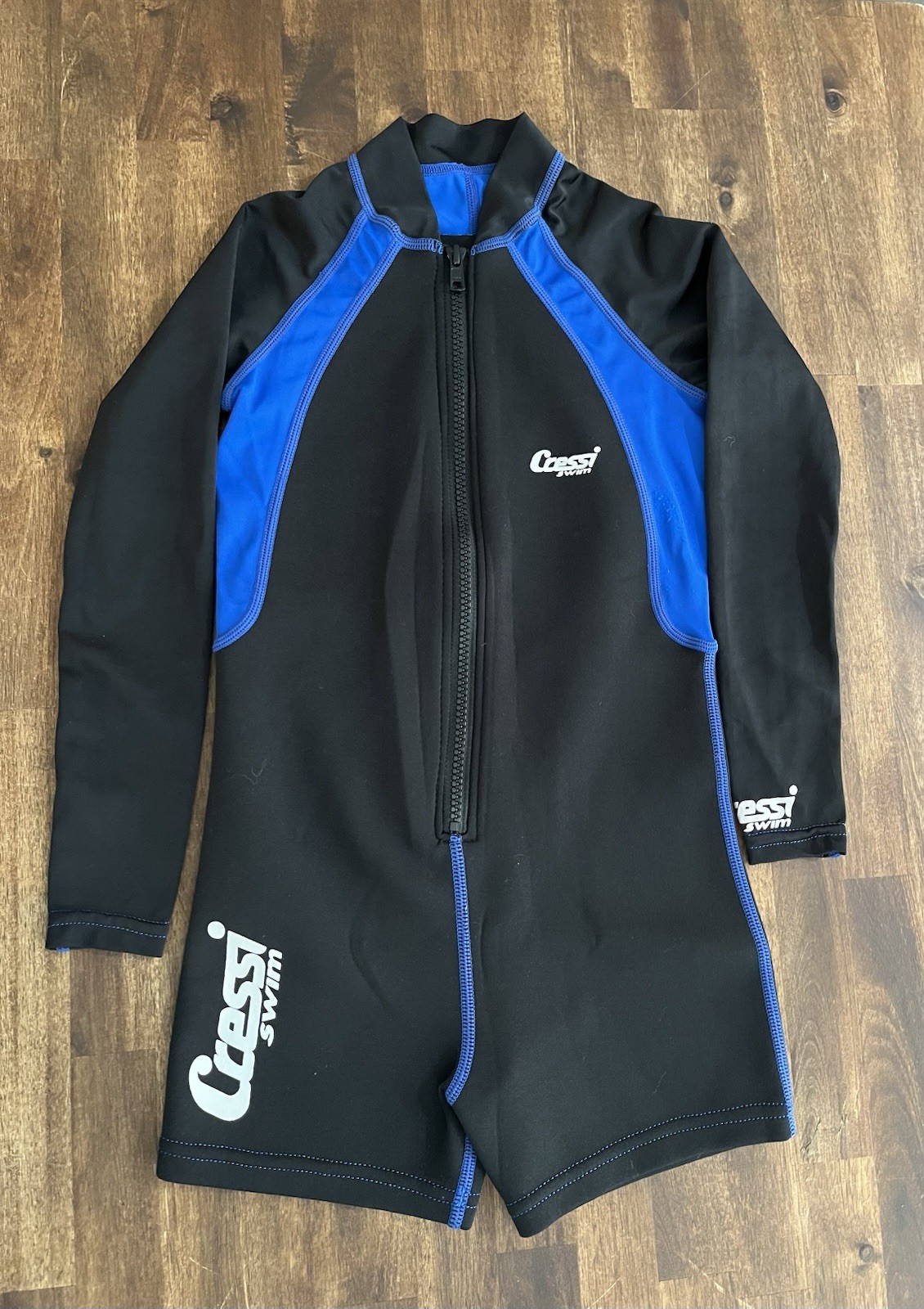 Cressi Kids Swimsuit Wetsuit Blue 1.5mm Neoprene Size L Boys Girls Long Sleeve