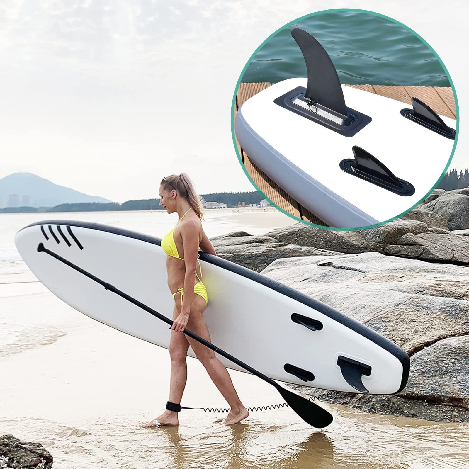 Anfyko 9″ Paddle Board Fin Repalcement Universal, Nylon 1PCS 9″,