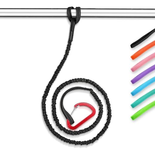 Kayak Paddle Leash Accessories for Kayaking Fishing Paddle 4-7ft (1 pcs) Black