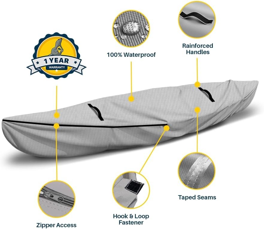 16FT Kayak Canoe Cover Waterproof UV Resistant Rafting Boat Storage Cover Shield
