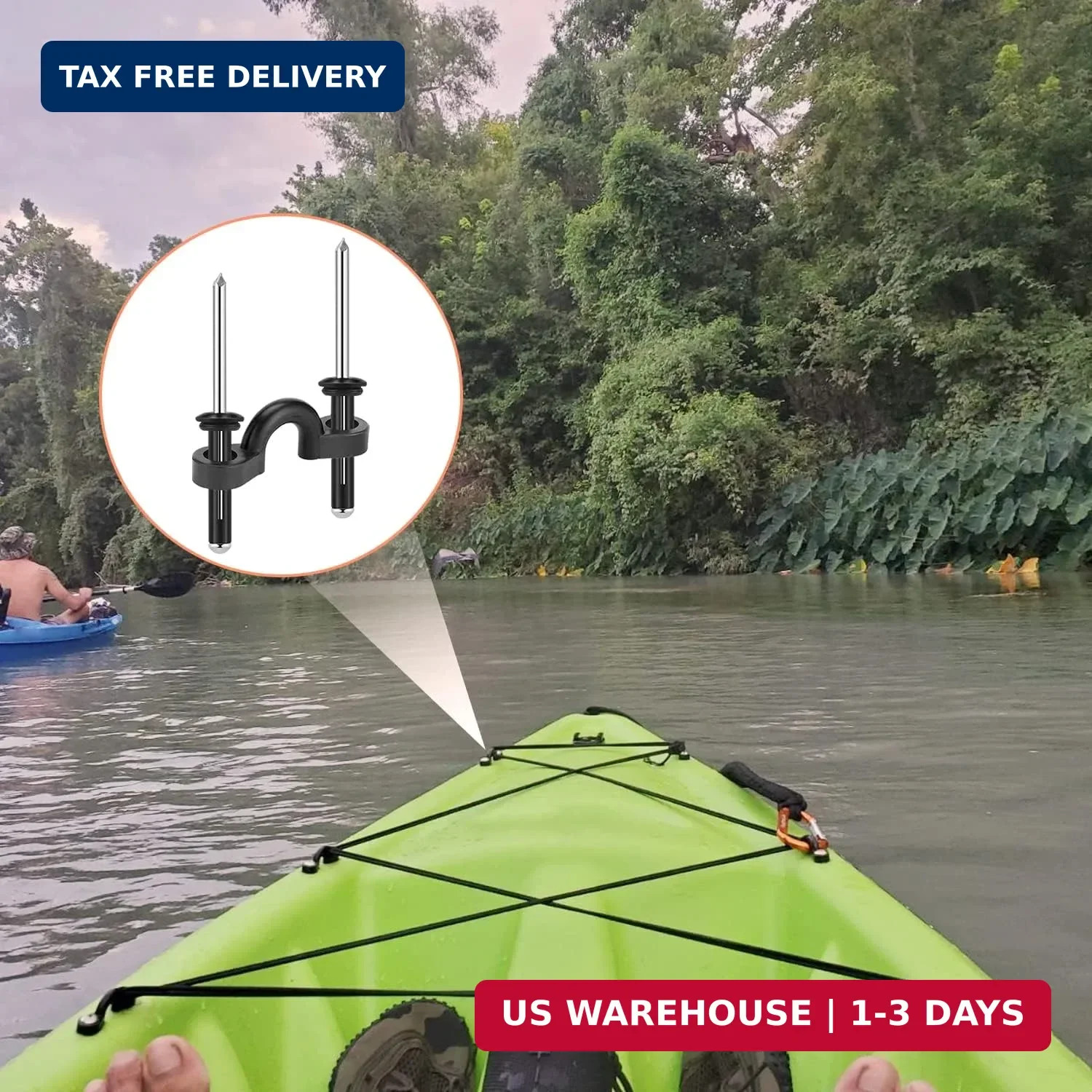 HLOGREE Kayak Handles 2/4 Pack,Kayak Carry Handle with Rivets,Kayak Replacement