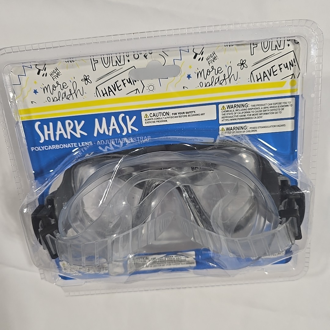 High Five Shark Mask Swim Goggles Mask Latex Free Kids Sealed Shark Teeth Dive