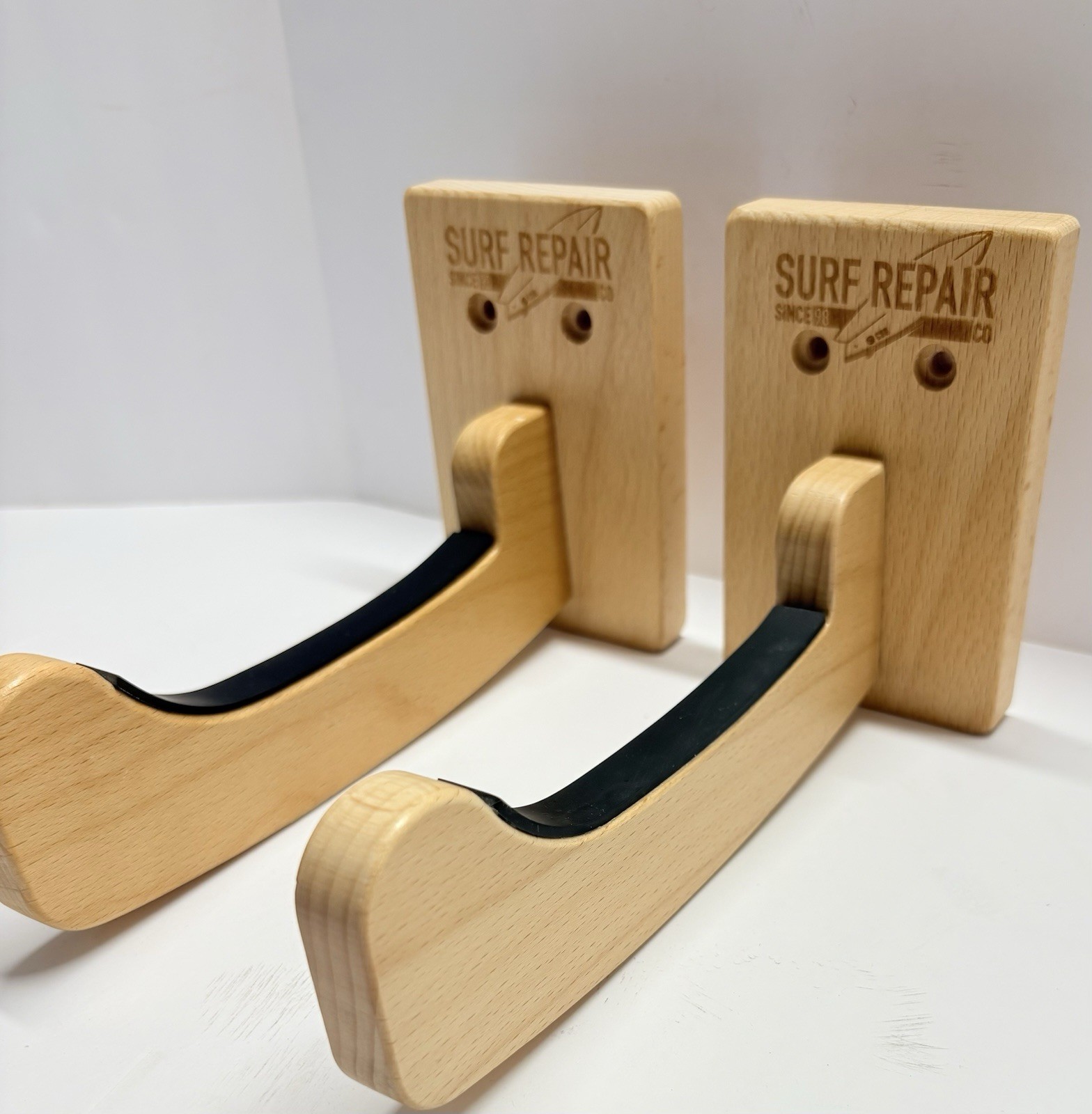 Surf Repair Co. wooden wall mount rack for surfboards, snowboards, or wakeboards