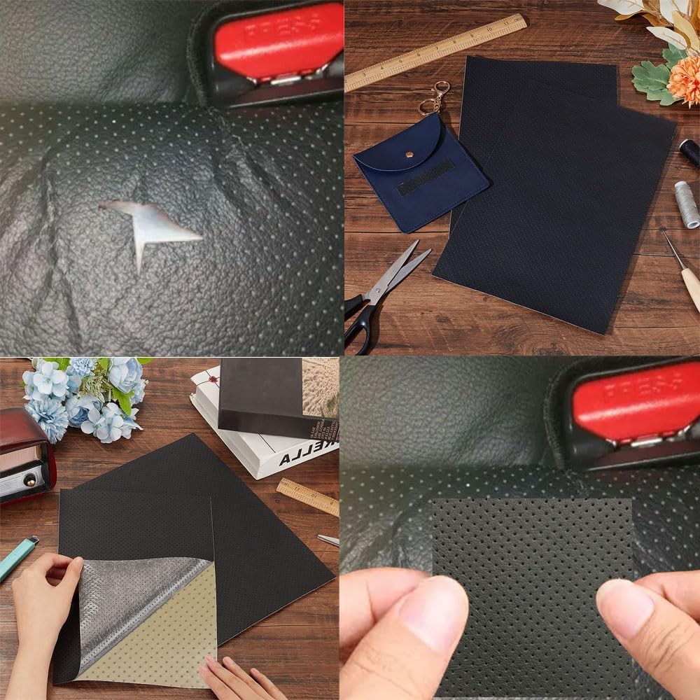 Leather Repair Patch Breathable Perforated Adhesive 17.7×78.7″, beige 2.0