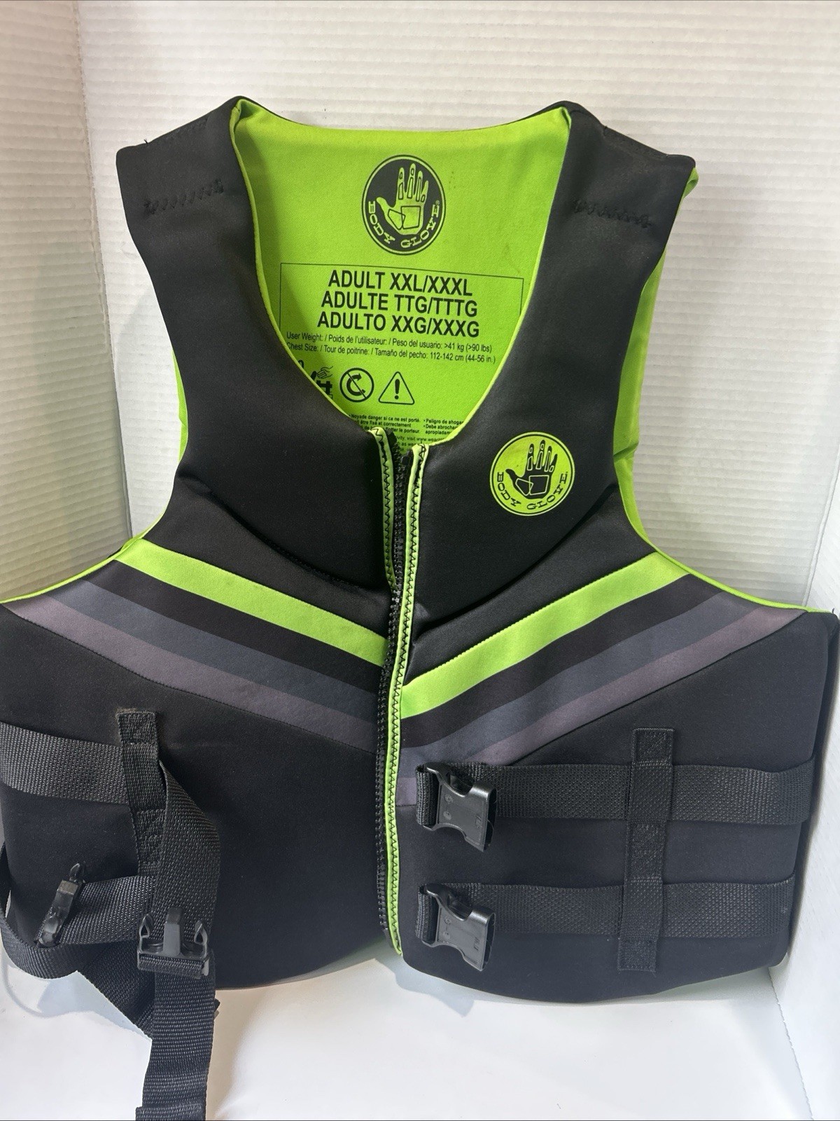 Body Glove Men’s Dual-Size Evoprene PFD, Life Jacket, (Male, Size XL,black Green