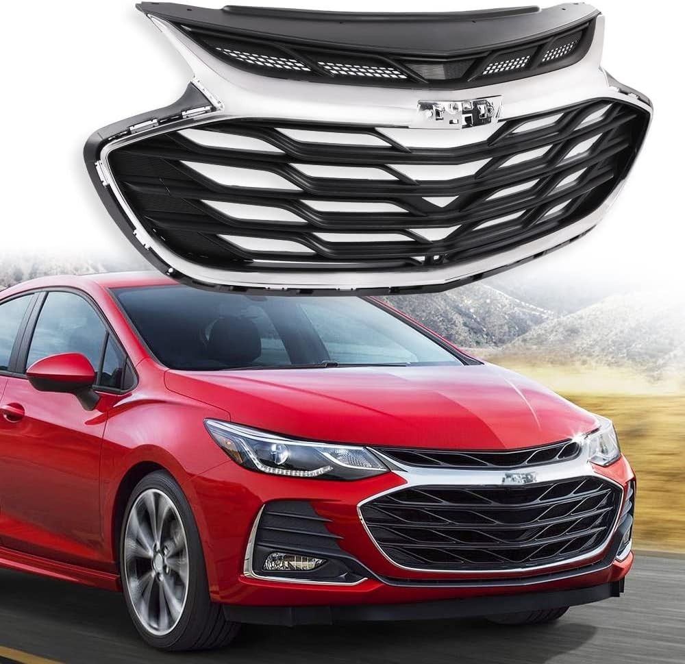 Front Upper Grille Compatible with 2019-2020 Chevy Cruze Bumper Grill