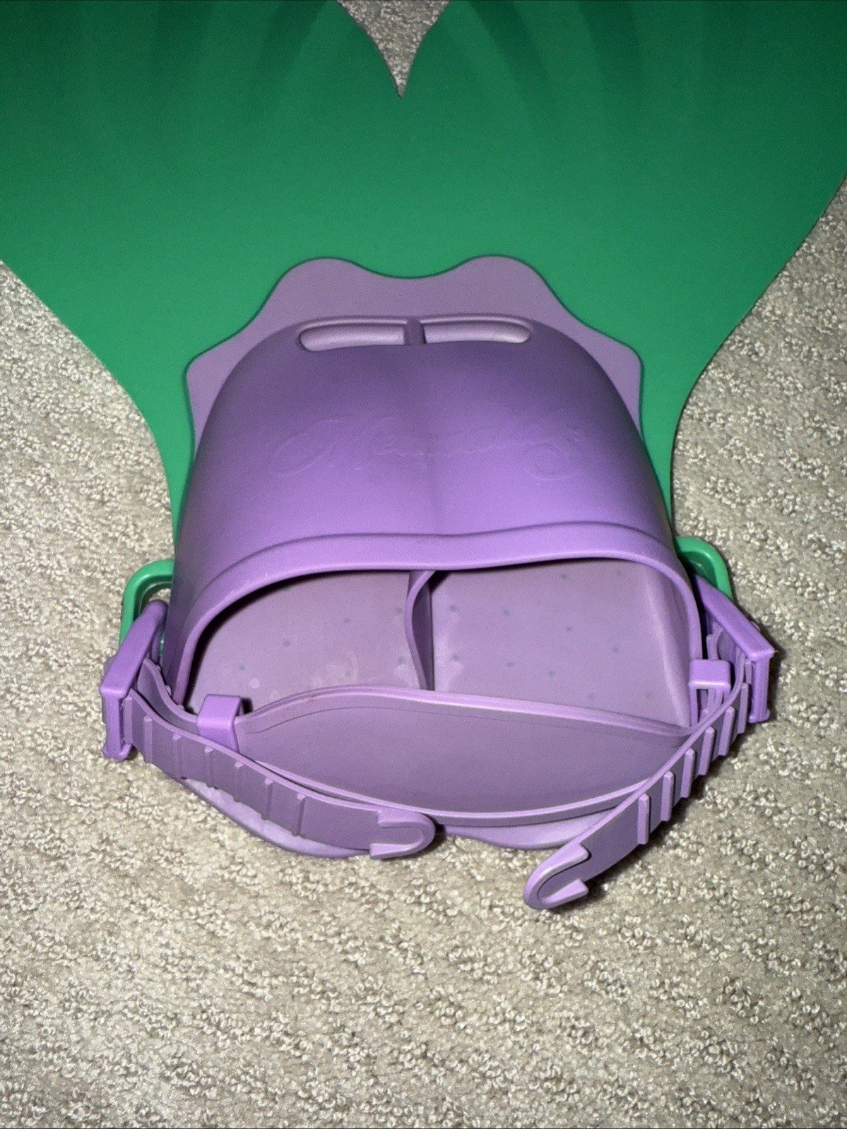 Mermaid Swim Fin – Green & Purple – Plastic & Rubber W/adjusable Strap Pool Toy