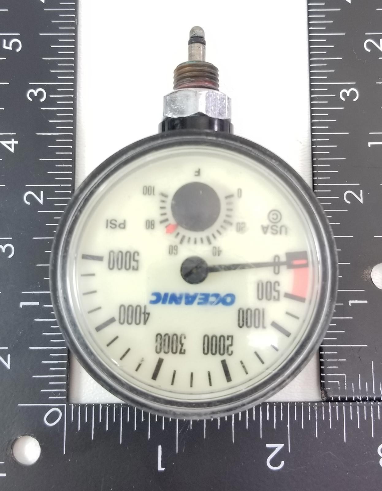Oceanic 5000 PSI SPG Submersible Pressure Gauge + Thermometer 5,000 Scuba #5726