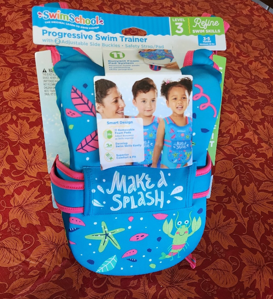 Swim School Progressive Swim Trainer Level 3 -Safety Vest = Ages 3-5 Max 38 lbs