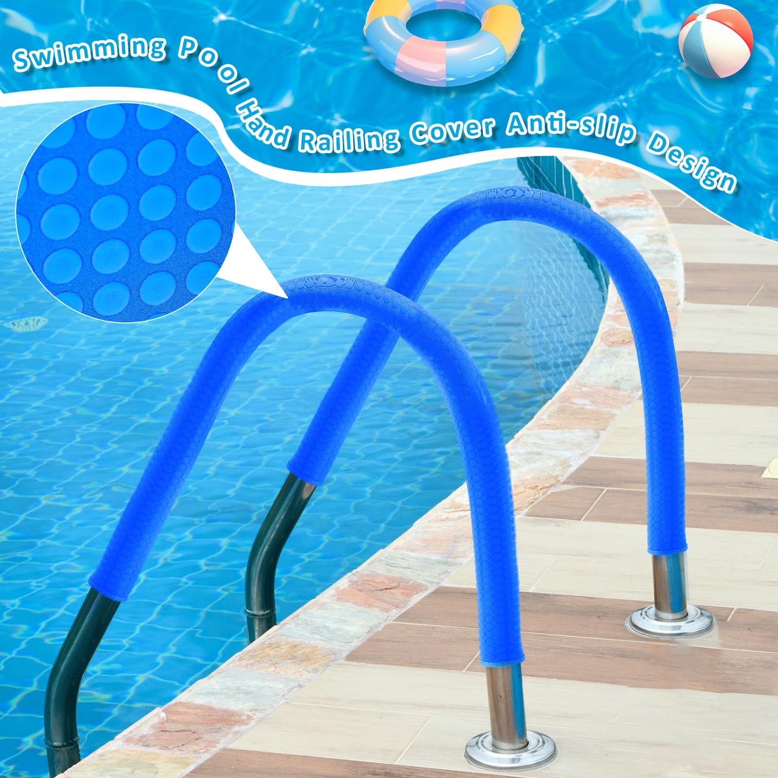 4 ft Pool Handrail Cover with Zippers Anti-Slip for Pool Patio Railing Covers…