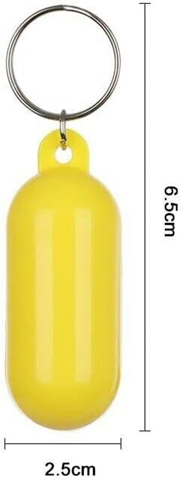 5Pcs Boat Floating Keychains 2.68X0.98In Yellow Buoy Float Key Pendant Oval Shap