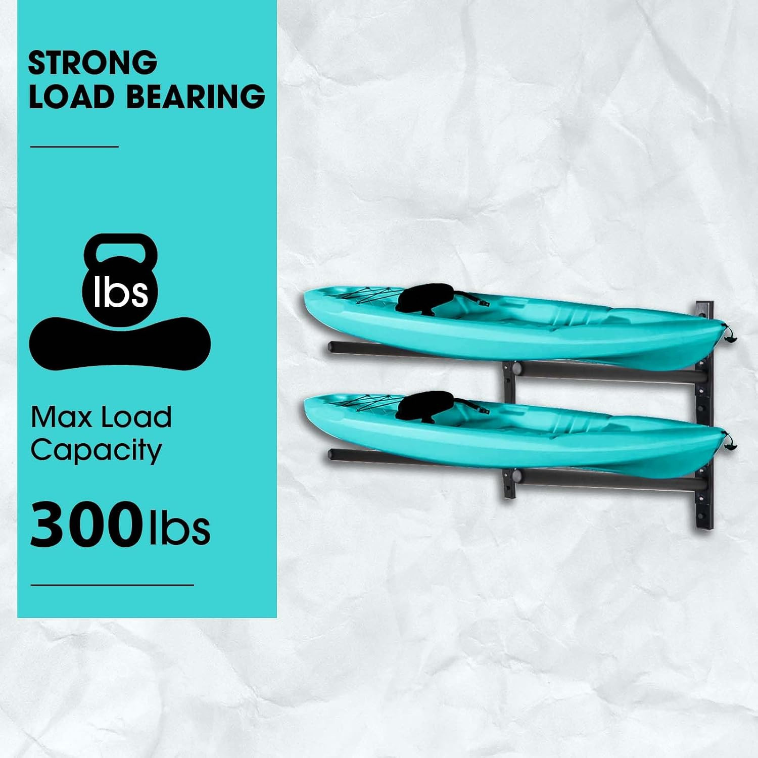 Kayak Storage Rack, Adjustable Wall Mount Kayak Racks for Garage and Outdoor