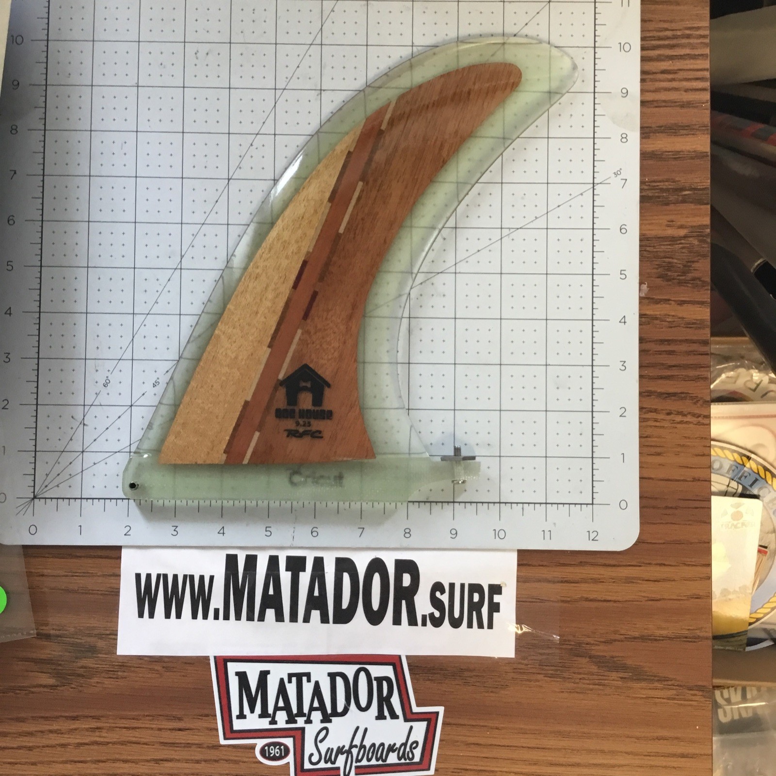 RFC 9 1/4” Dog House Wooden surfboard fin Surf Surfing