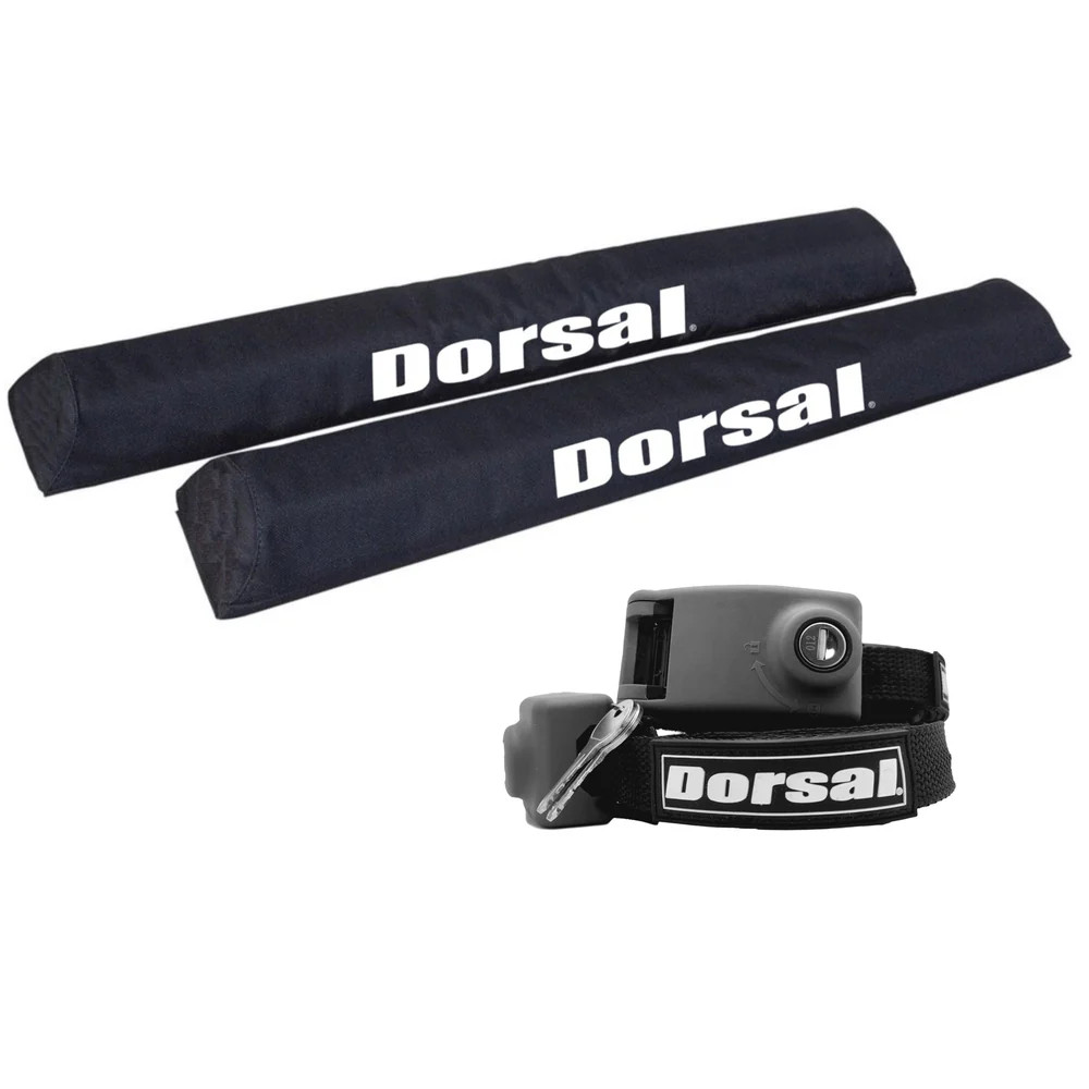 DORSAL Aero Roof Rack Pads 28 Inch Wide with Locking Straps – Pack of 4 for Car